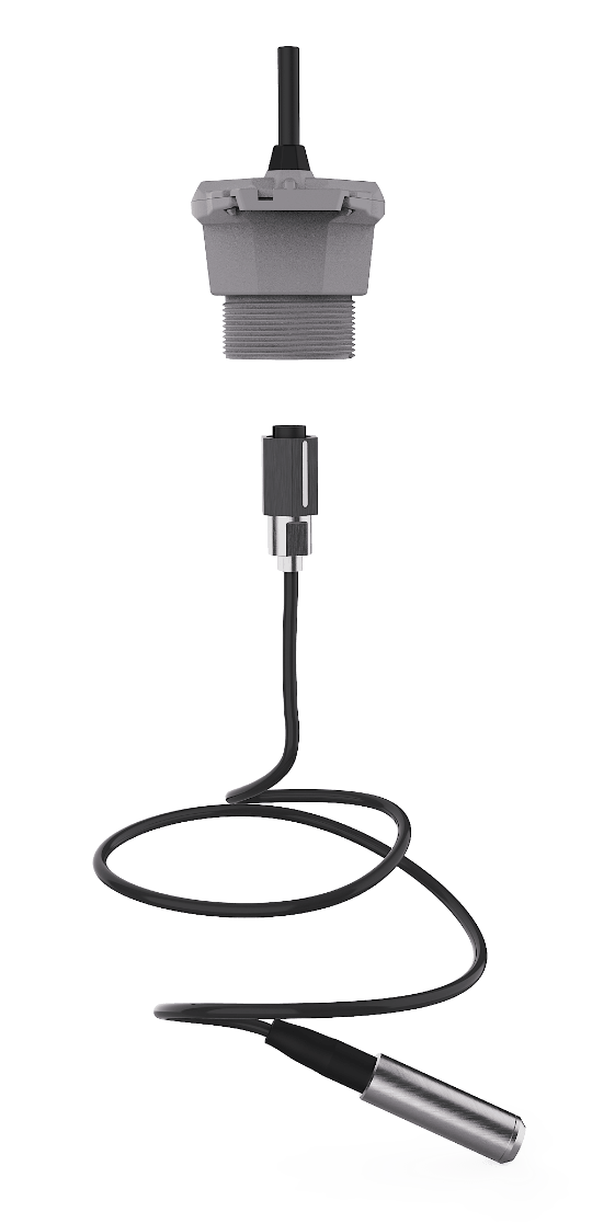FLUIDBOT monitor head shown above its 3m hydrostatic pressure sensor and cable