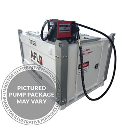 FUELCUBE 2000L Fitted w/ 240V Diesel Transfer Pump Kit 80LPM with 4m Hose, Mechanical Meter, Auto Nozzle and 10 Micron Bulk Fuel Filtration fitted with Breather