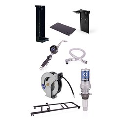GRACO LD Series 3:1 Top Mounted IBC Hose Reel Kit. Metered Gun with Drain Mount Kit