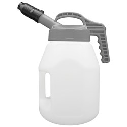 LUBESMART 5L Oil Jug w/ Stumpy Spout Lid - Grey