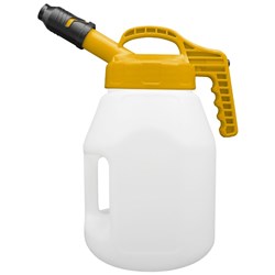 LUBESMART 5L Oil Jug w/ Stumpy Spout Lid - Yellow