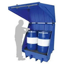 Hardcover Lockable Poly Bund with Lid - 2 Drums Only