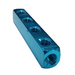 Manifold 4 Port Aluminium 1/4" x 1/4"